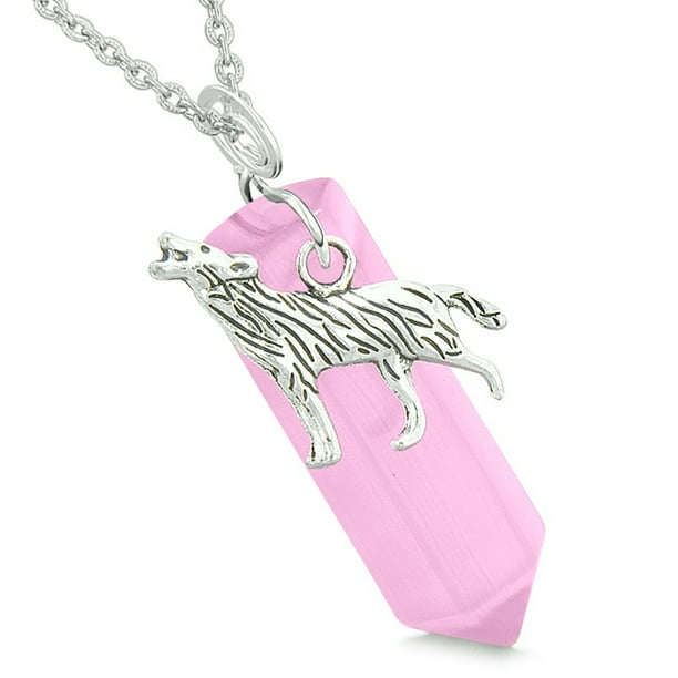 Magical Tree of Life Energy Amulet Lucky Crystal Point Pink Simulated Cats Eye Pendant 18 Inch Necklace Magical Tree of Life Energy Amulet Lucky Crystal Point Pink Simulated Cats Eye Pendant 18 Inch Necklace